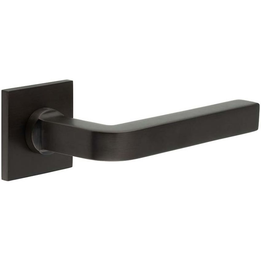 Picture of CR-104 Dark Bronze Sprung Square Rose Door Handle - CR-104B1DB