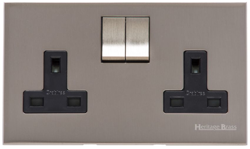 Picture of Double Socket (13 Amp) In Satin Nickel  - W05.250.SNBK