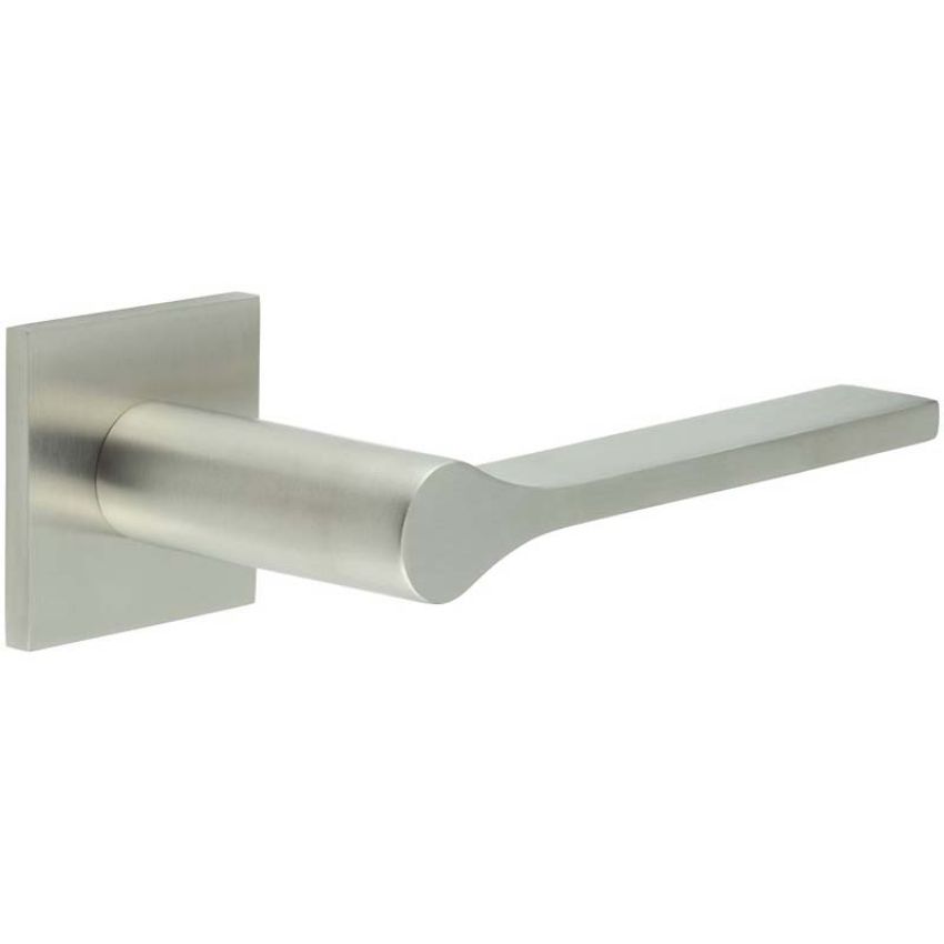 Picture of CR-105 Satin Stainless Steel  Sprung Square Rose Door Handle - CR-105B1SSS