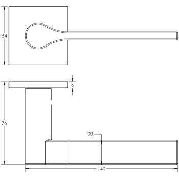 Picture of CR-105 Black Sprung Square Rose Door Handle - CR-105B1MB