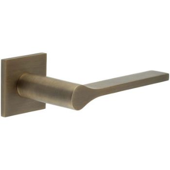 Picture of CR-105 Antique Brass Sprung Square Rose Door Handle - CR-105B1AB