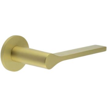 Picture of CR-105 Satin Brass Sprung Round Rose Door Handle - CR-105A1SB