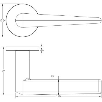 Picture of CR-107 Dark Bronze Sprung Round Rose Door Handle - CR-107A1DB