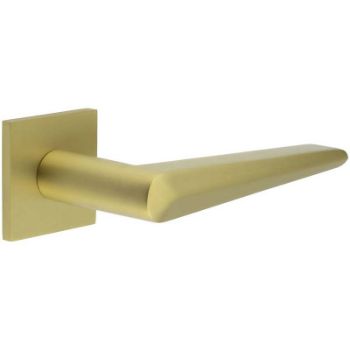 Picture of CR-107 Satin Brass Sprung Square Rose Door Handle - CR-107B1SB