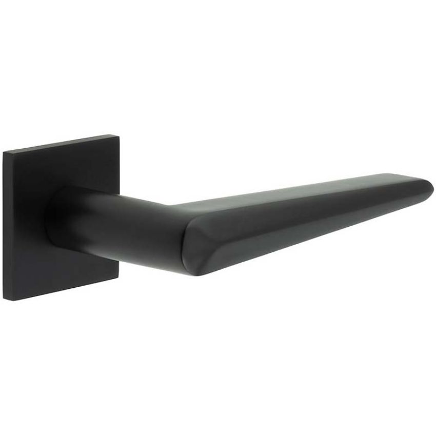 Picture of CR-107 Black Sprung Square Rose Door Handle - CR-107B1MB