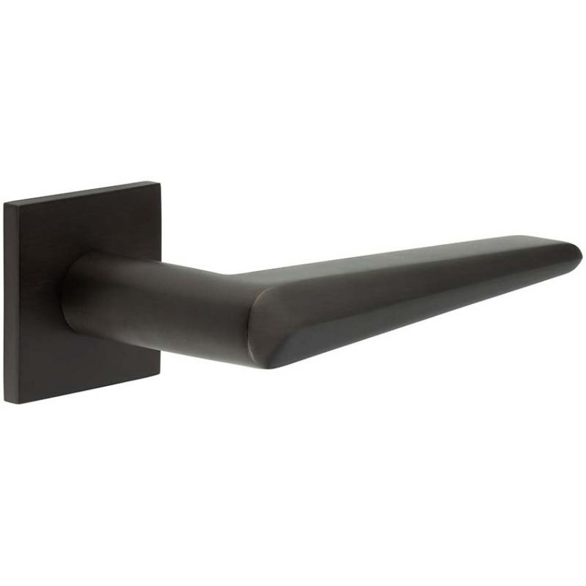 Picture of CR-107 Dark Bronze Sprung Square Rose Door Handle - CR-107B1DB