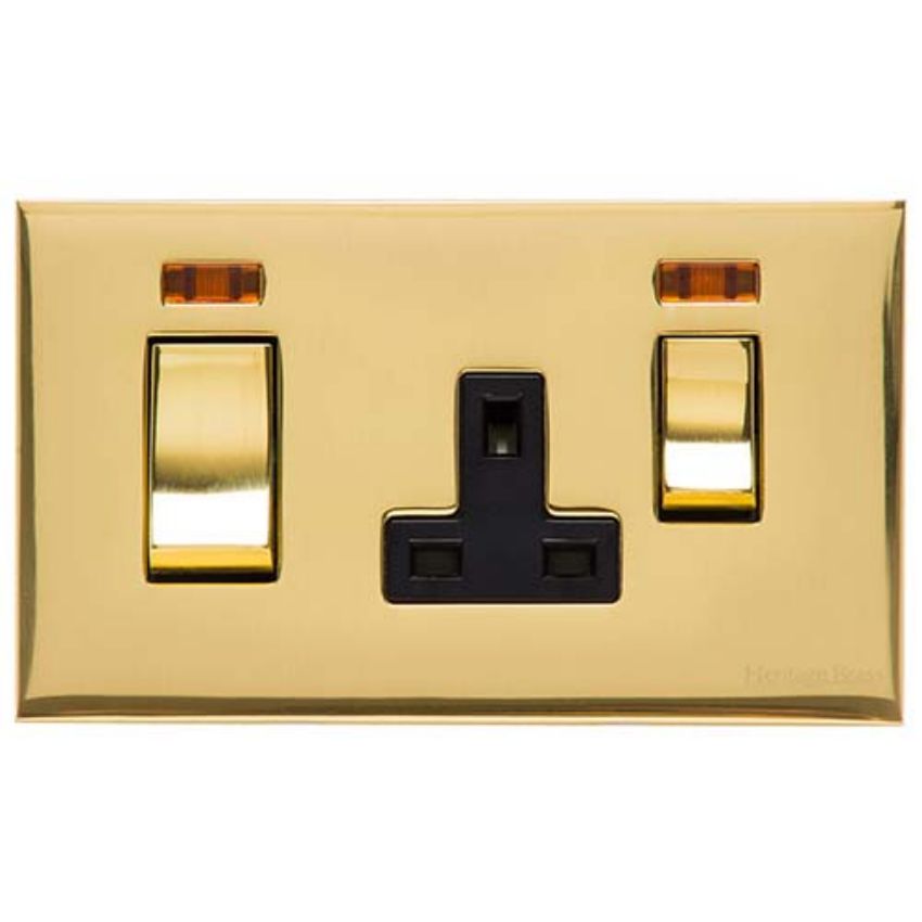 Picture of 45A Cooker Unit + 13A Socket - Polished Brass - W01.262.PBBK