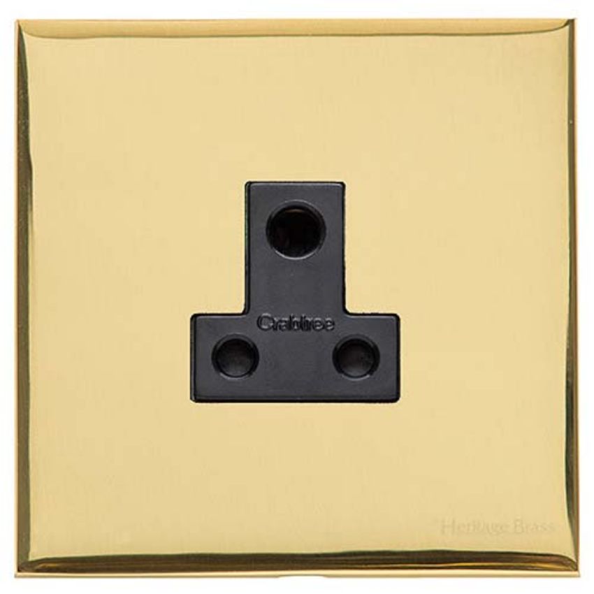 Picture of 5 Amp 3 Round Pin Socket - Polished Brass - W01.282.BK