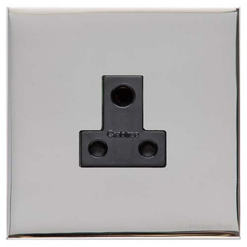 Picture of 5 Amp 3 Round Pin Socket - Polished Chrome - W02.282.BK