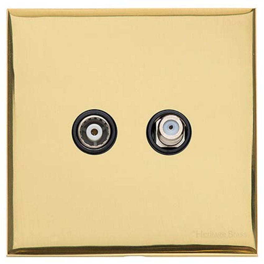 Picture of TV/Satellite Socket - Polished Brass - W01.615.BK