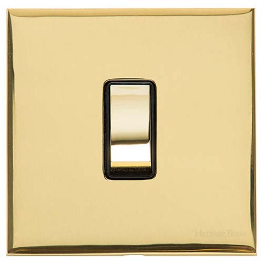 Picture of 1 Gang Intermediate Rocker Switch (10 Amp) In Polished Brass- W01.501.PBBK