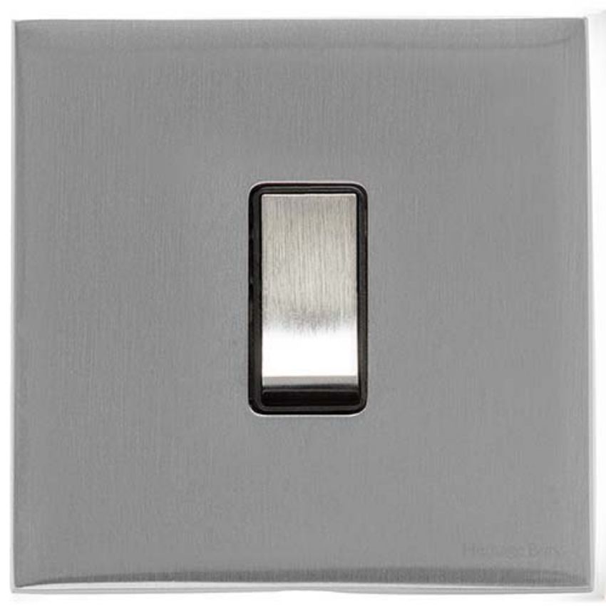Picture of 1 Gang Intermediate Rocker Switch (10 Amp) In Satin Chrome- W35.501.SCBK
