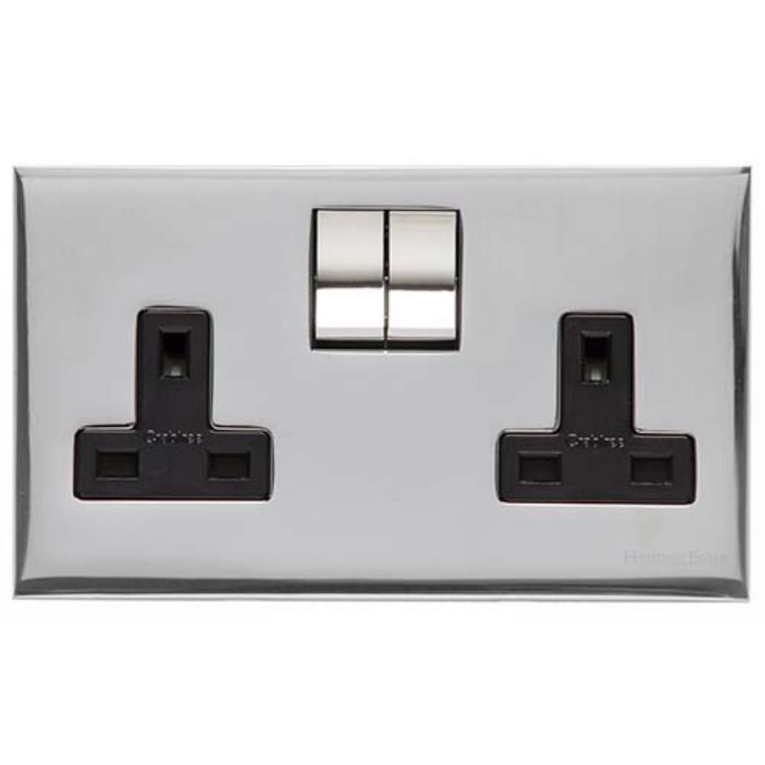 Picture of Double Socket (13 Amp) In Polished Chrome - W02.250.PCBK