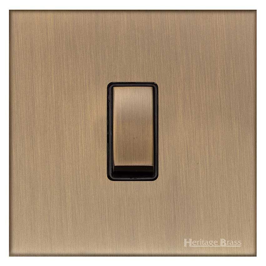 Picture of 1 Gang Intermediate Rocker Switch (10 Amp) In Antique Brass- W91.501.ABBK
