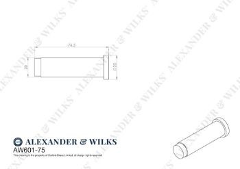Picture of Alexander and Wilks Plain Projection Door Stop in Satin Nickel - AW601-75-SN