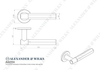 Picture of Alexander and Wilks - Spitfire Hexagon Door Handle on Round Rose - AW224SN