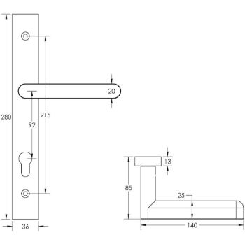 Picture of CR-101 Dark Bronze Multi Point Backplate Door Handle - CR-101G4DB