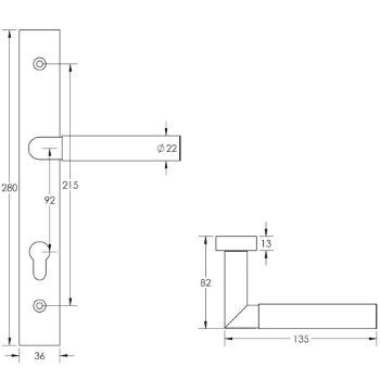 Picture of CR-102 Dark Bronze Multi Point Backplate Door Handle - CR-102G4DB