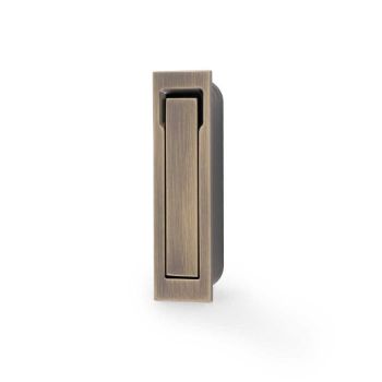 Square Sliding Door Edge Pull In Antique Brass - AW990AB Picture of Square Sliding Door Edge Pull In Antique Brass - AW990AB