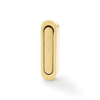 Pocket Door Radius Edge Pull in Satin Brass PVD - AW991SBPVD Picture of Pocket Door Radius Edge Pull in Satin Brass PVD - AW991SBPVD