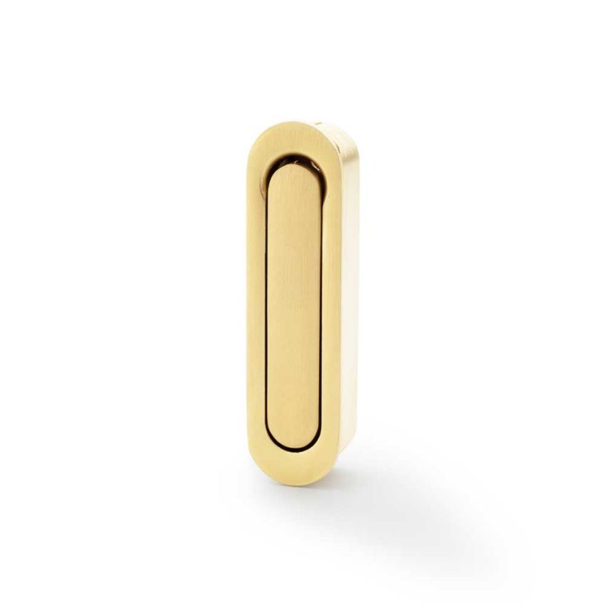 Picture of Pocket Door Radius Edge Pull in Satin Brass PVD - AW991SBPVD