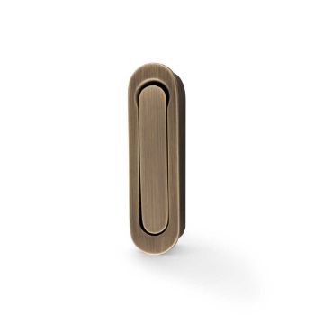 Radius Sliding Door Edge Pull In Antique Brass - AW991AB Picture of Radius Sliding Door Edge Pull In Antique Brass - AW991AB