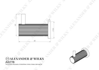 Picture of Alexander and Wilks Brunel Reeded Coat Hook - AW776DBZPVD