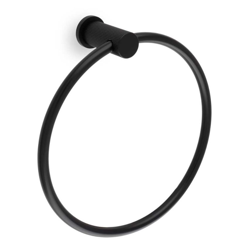 Picture of Brunel Reeded Towel Ring In Black - AW453BL