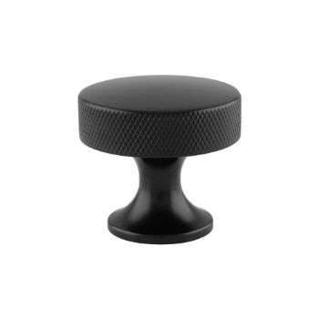 Picture of Berlin Knurled Cupboard Knob in Black- AW841-38-BL