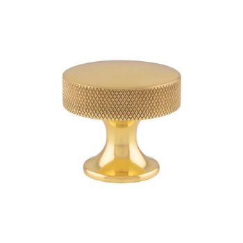 Picture of Berlin Knurled Cupboard Knob in Polished Brass- AW841-38-PB