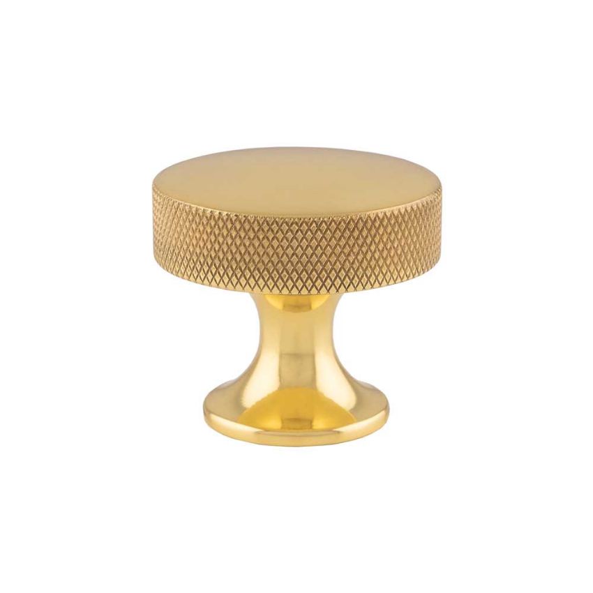 Picture of Berlin Knurled Cupboard Knob in Polished Brass- AW841-38-PB