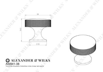 Picture of Berlin Knurled Cupboard Knob in Satin Chrome - AW841-38-SC
