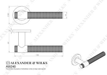 Picture of Alexander & Wilks Knurled Kingston Lever on Rose In Black - AW240BL