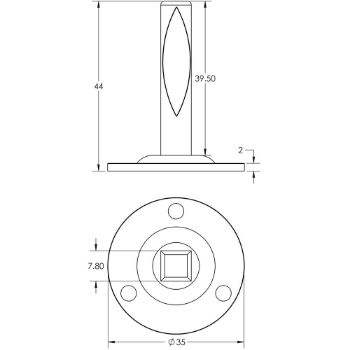 Picture of Dummy spindle for levers on a rose - TDS