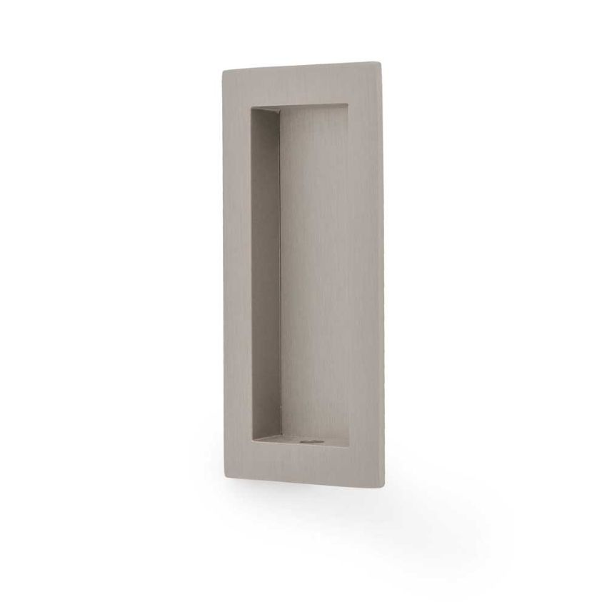 Picture of Alexander and Wilks Rectangular Flush Pull in Satin Nickel- AW911-100-SN