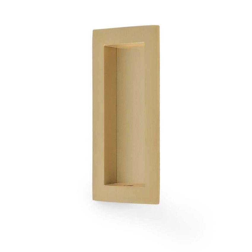 Picture of Alexander and Wilks Rectangular Flush Pull in Satin Brass PVD- AW911-100-SBPVD