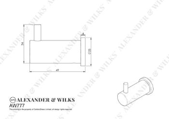 Picture of Alexander and Wilks Plain Coat Hook - AW777PNPVD