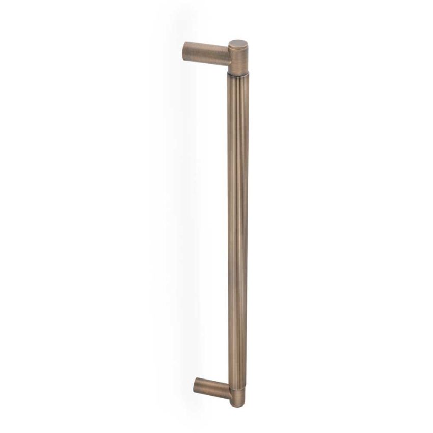 Picture of Alexander & Wilks Spitfire Reeded Pull Handle - Antique Brass - AW502-450-AB