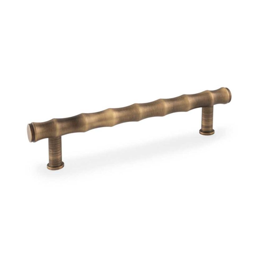 Picture of Bamboo T-bar Pull Handle in Antique Brass - AW809B-128-AB