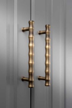 Picture of Bamboo T-bar Pull Handle in Antique Brass - AW809B-128-AB