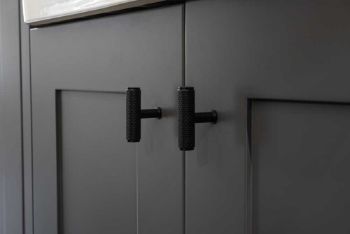 Picture of Knurled T-Bar cupboard Knob in a PVD Dark Bronze Finish - AW801-55-DBZPVD