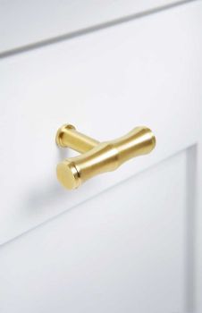 Picture of Bamboo T-bar Cupboard Knob in Antique Brass - AW801B-55-AB