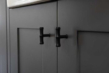 Picture of Bamboo T-bar Cupboard Knob in Matt Black - AW801B-55-BL