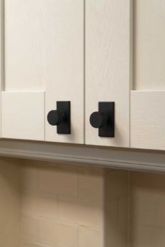 Picture of Matt Black Lines Radio Cabinet Knob - FTD713MB