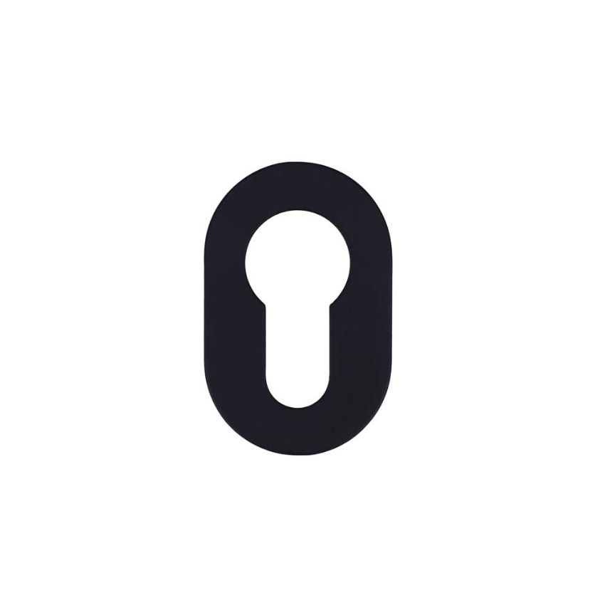 Picture of Rosso Tecnica Euro Profile Mini Escutcheon in Powder Coated Black Finish - RT001-MINI-PCB