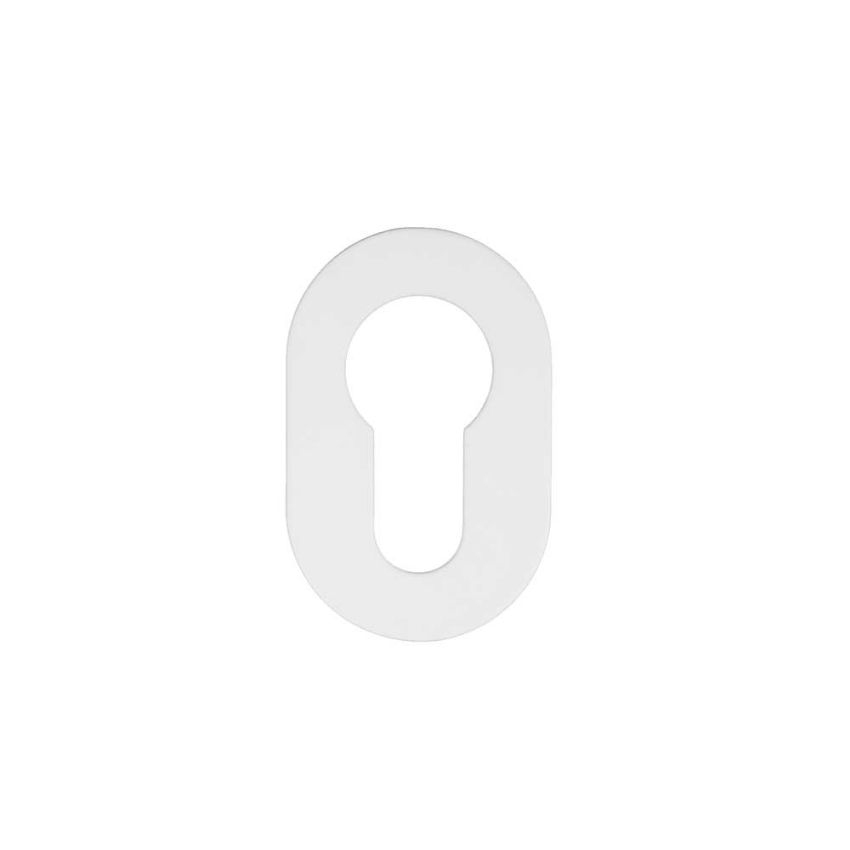 Picture of Rosso Tecnica Euro Profile Mini Escutcheon in Powder Coated  White Finish - RT001-MINI-PCW