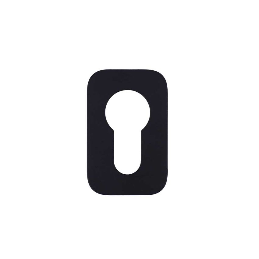 Picture of Rosso Tecnica Euro Profile Mini Squircle Escutcheon in Powder Coated Black Finish - RT001-MINISQ-PCB