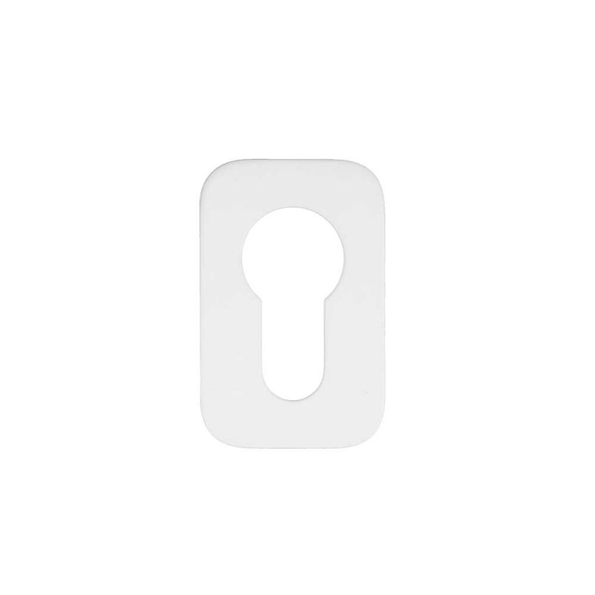 Picture of Rosso Tecnica Euro Profile Mini Squircle Escutcheon in Powder Coated  White Finish - RT001-MINISQ-PCW