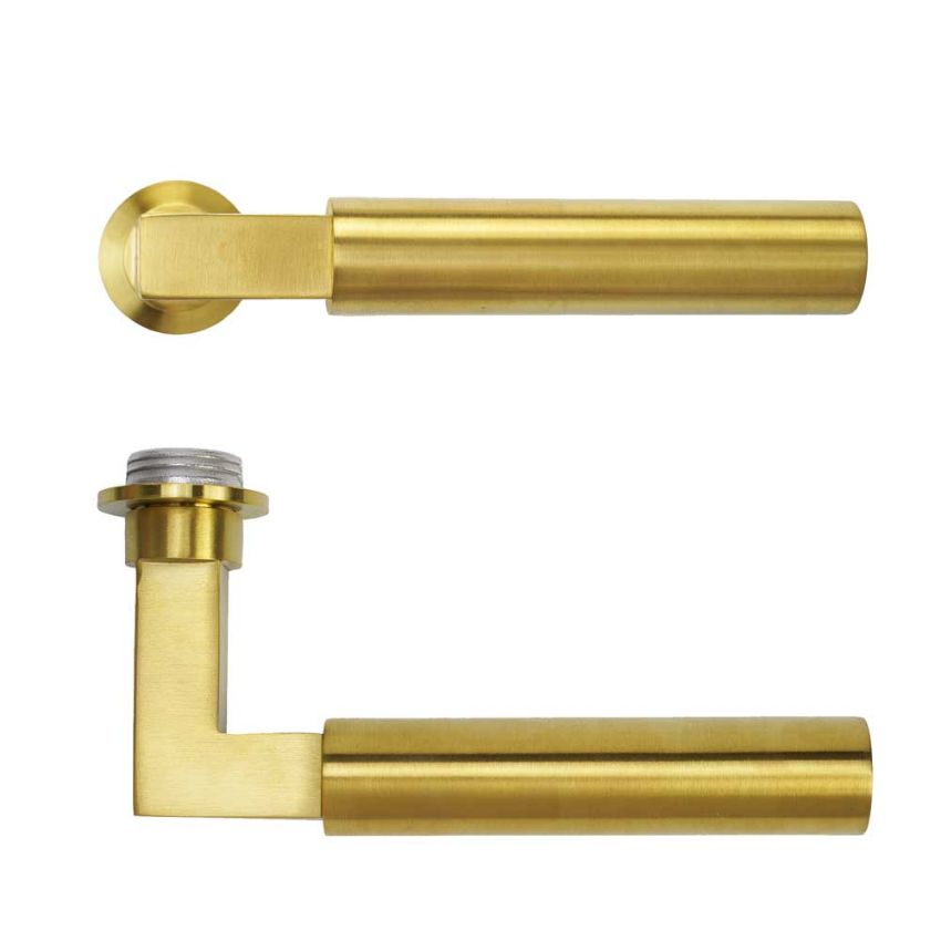 Picture of Rosso Tecnica Garda Lever On Round Mini Rose- RT050-MINI-PVDSB