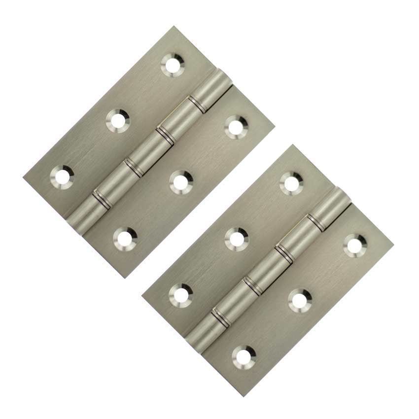 Solid Brass Hinges 3" x 2" x 2.2mm in Satin Nickel - AWH3222SN 